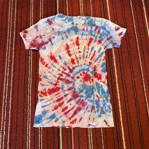 Red White and Blue Tie dye shirt